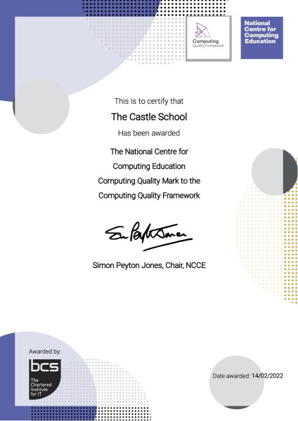 The National Centre for Computing Education Computing Quality Mark